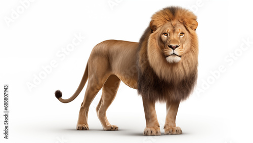 Majestic Lion on White Background