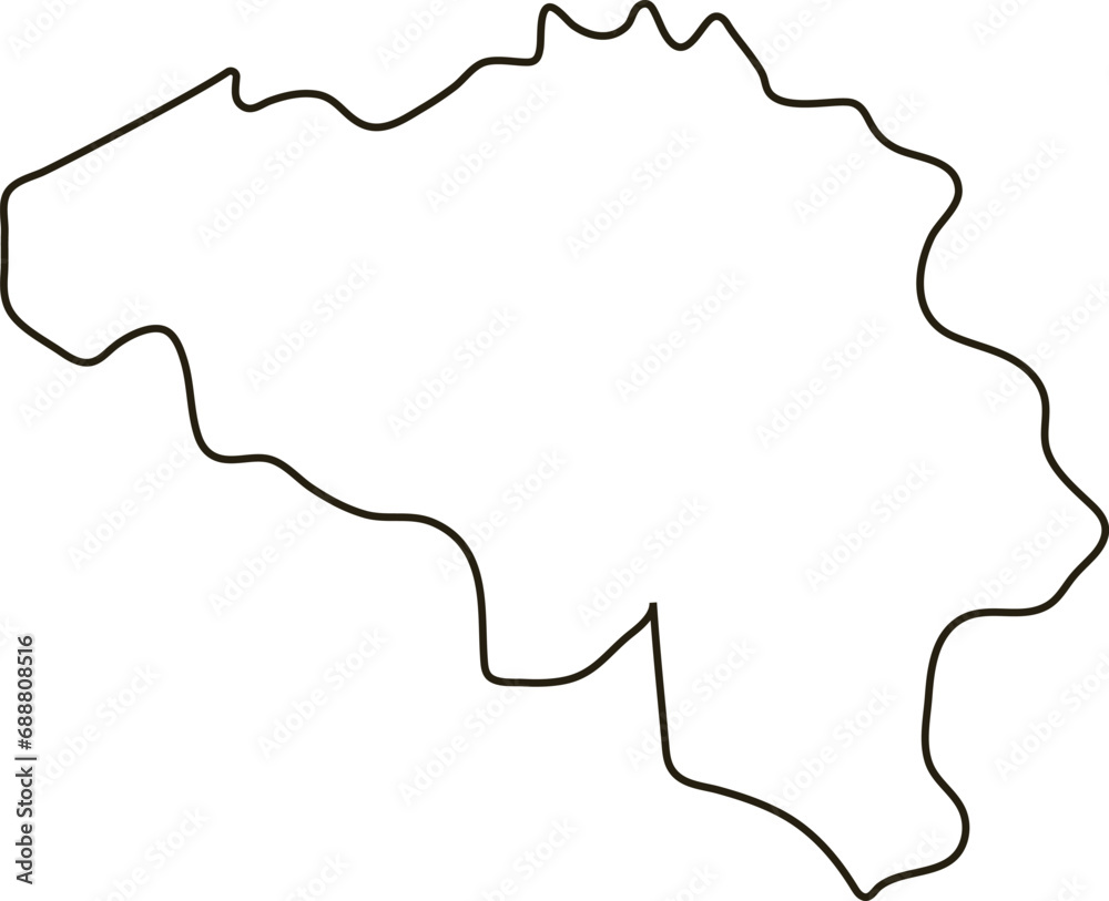 Map of Belgium. Outline map vector illustration