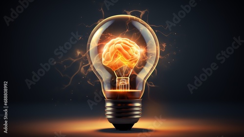 a light bulb with a brain inside