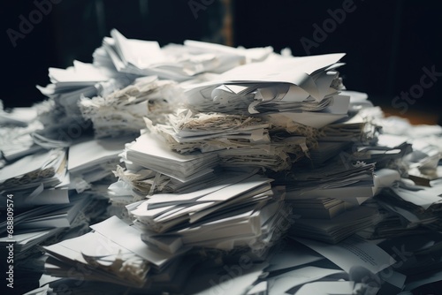 Wallpaper Mural A pile of papers sitting on top of a table. Can be used for office, organization, or paperwork concepts Torontodigital.ca