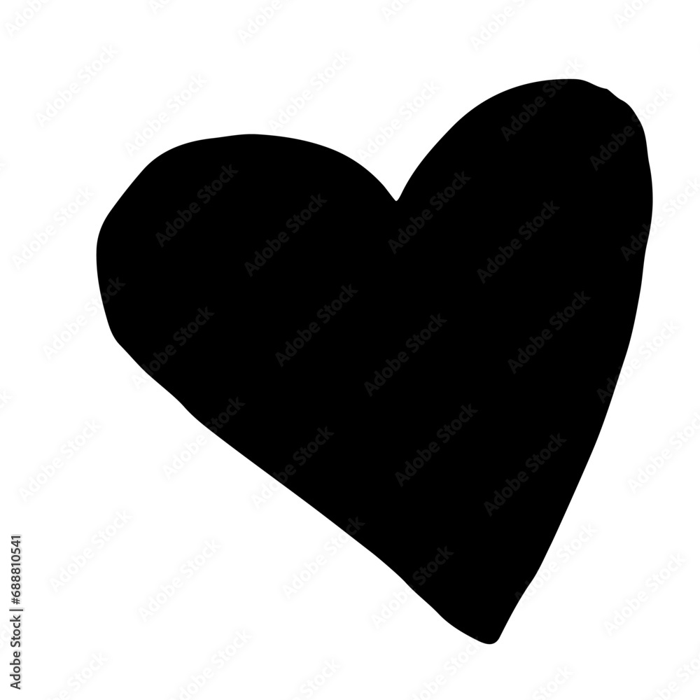 Heart hand drawn with ink brush isolated on white background Heart hand drawn with ink brush isolated on white background