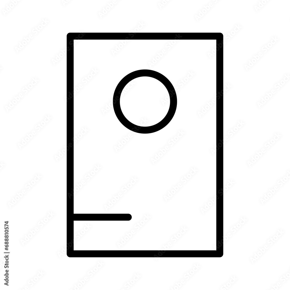 Simple icon of id card with outline style design. Identification card. Or simple icon of the doors Simple icon of id card with outline style design. Identification card. Or simple icon of the doors