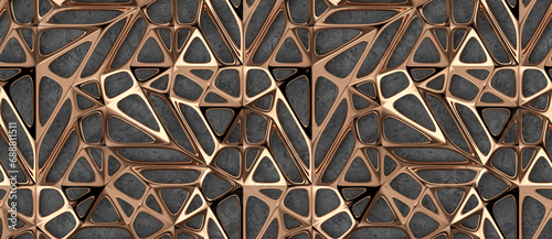 Futuristic 3D Geometric Seamless Background Pattern photo