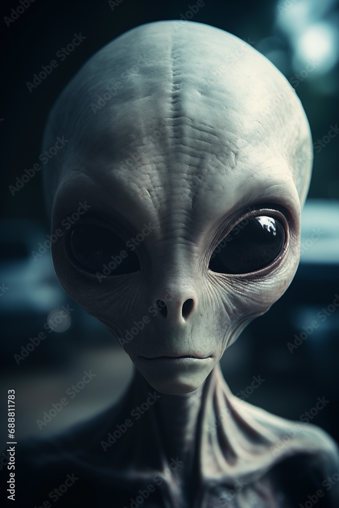 Portrait of Alien looking at the Camera Portrait of Alien looking at the Camera