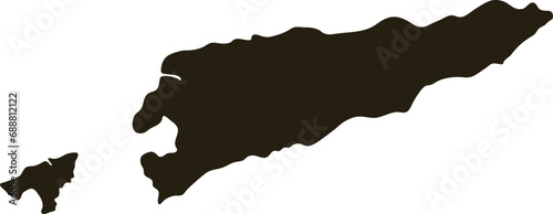 Map of East Timor. Solid black map vector illustration