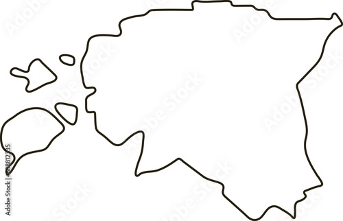 Map of Estonia. Outline map vector illustration