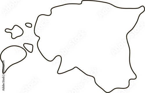 Map of Estonia. Simple outline map vector illustration