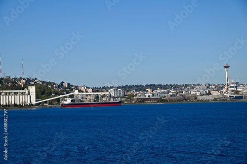 a view of the port of Seattle