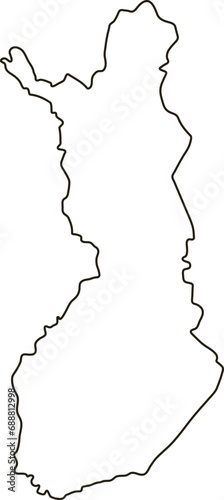 Map of Finland. Outline map vector illustration