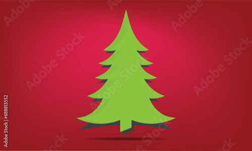 green pine spruce tree simple design red background wallpaper