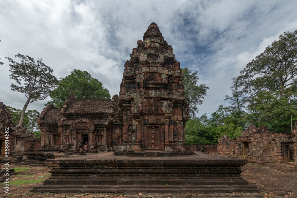 Ancient temple ruins under a cloudy sky in Cambodia Ancient temple ruins under a cloudy sky in Cambodia