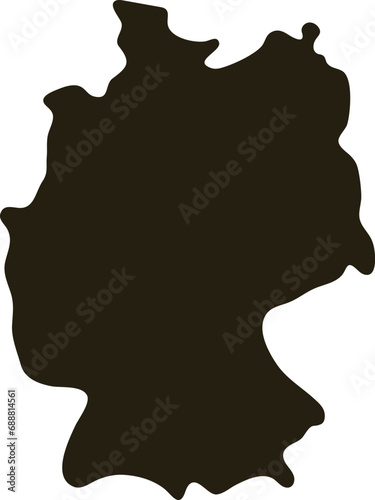 Map of Germany. Solid simple silhouette map vector illustration