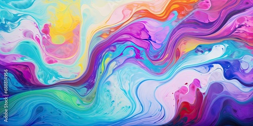 Abstract marbling oil acrylic paint background photo
