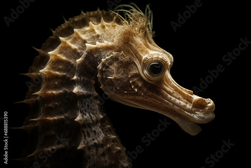 Underwater Elegance: Seahorse's Delicate Portrait in the Abyss
