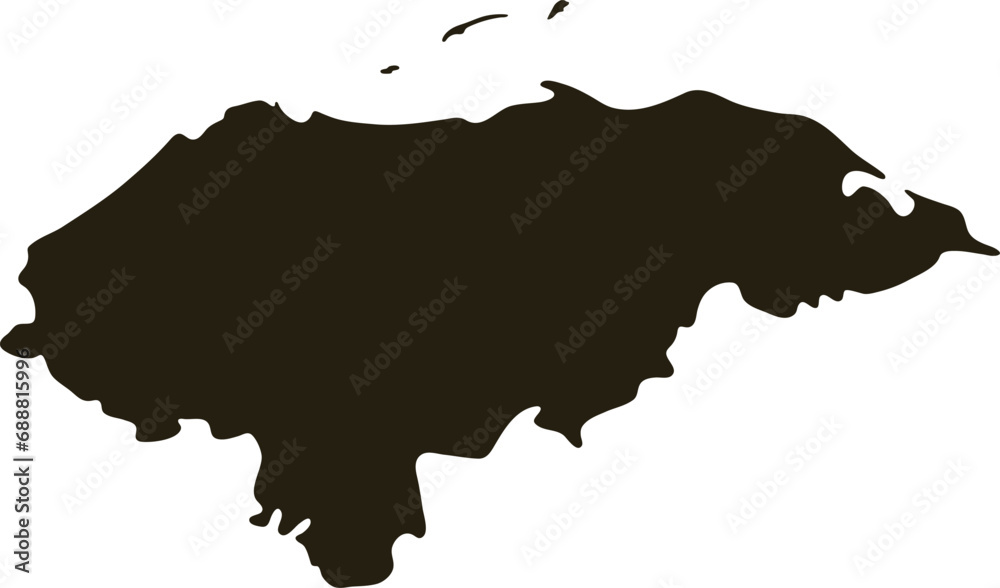 Obraz premium Map of Honduras. Solid black map vector illustration