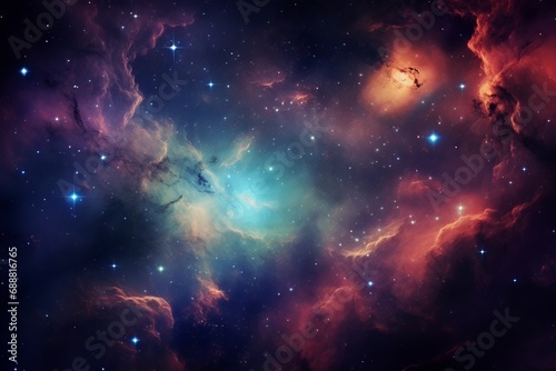 Colorful Universe. Space Galaxy Background. Starry Cosmic Night.