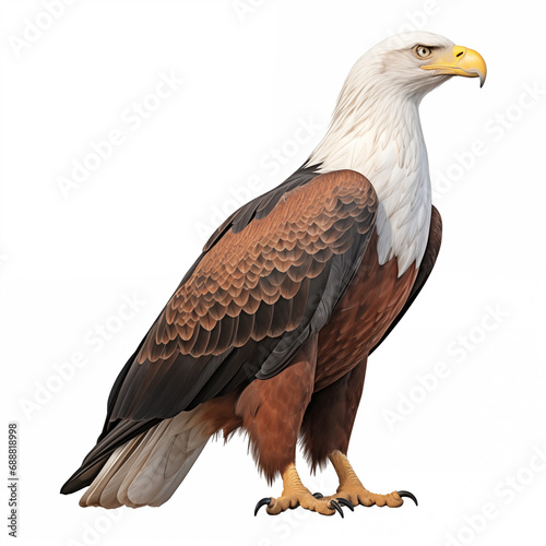 African Fish Eagle Safari Animal on White Background