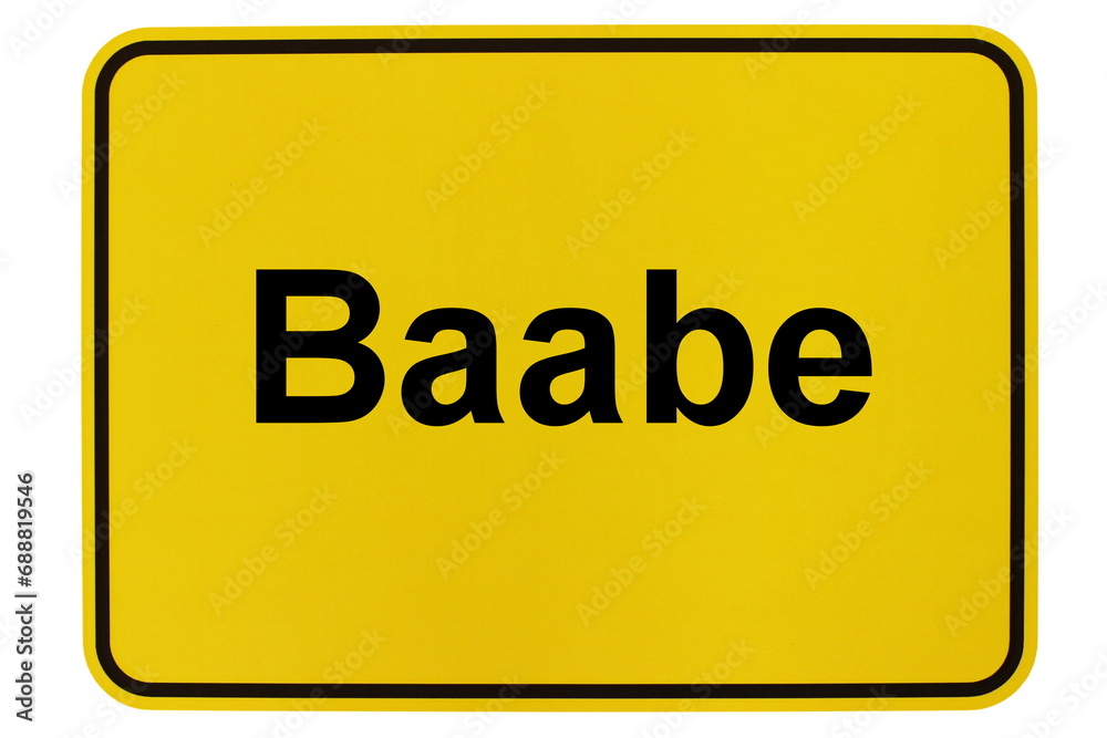 Illustration eines Ortsschildes der Gemeinde Baabe in Mecklenburg-Vorpommern Illustration eines Ortsschildes der Gemeinde Baabe in Mecklenburg-Vorpommern