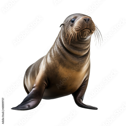Playful Sea Lion - A Sea Lion Isolated Capturing Its Playful Nature and Aquatic Charm. Isolated on a Transparent Background. Cutout PNG.