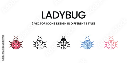 Ladybug icons set vector illustration. vector stock,