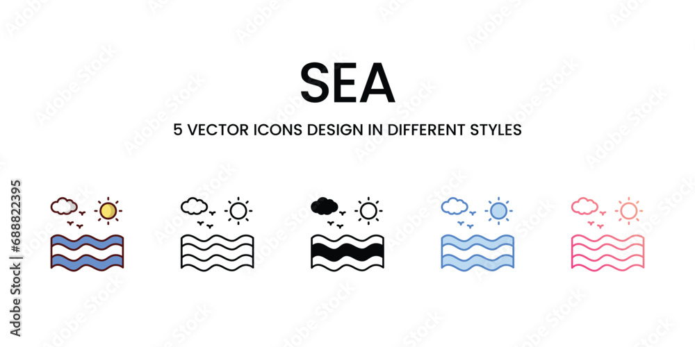 Sea icons set vector illustration. vector stock,