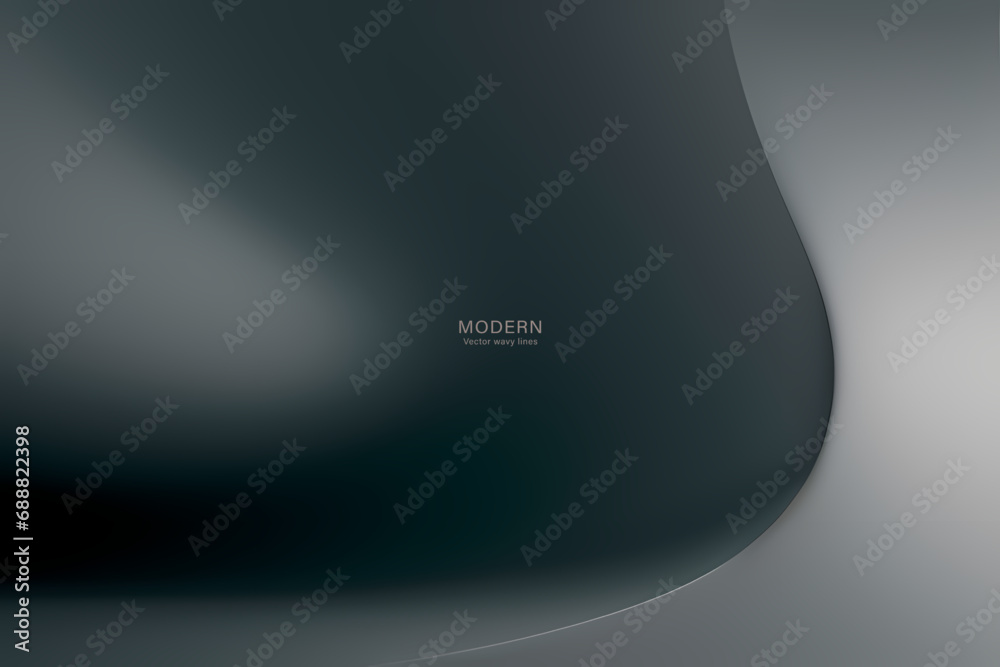 Obraz premium Abstract Green Gray Background. colorful wavy design wallpaper. creative graphic 2 d illustration. trendy fluid cover with dynamic shapes flow.