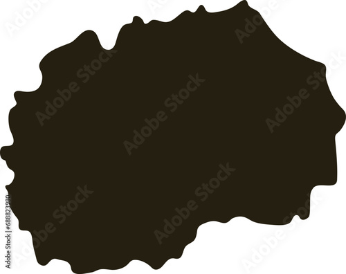 Map of Macedonia. Solid black map vector illustration