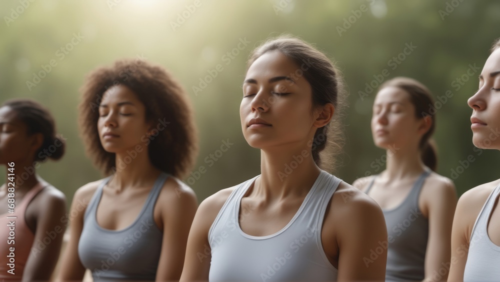 group of females in the yoga gym