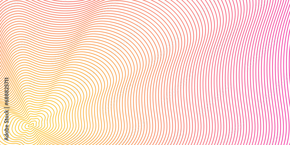 Abstract background with waves for banner. Medium banner size. Vector background with lines. Element for design isolated on white. Pink and orange colors Abstract background with waves for banner. Medium banner size. Vector background with lines. Element for design isolated on white. Pink and orange colors