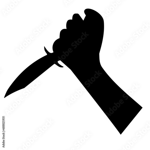 Shadow of killing knife in hand
