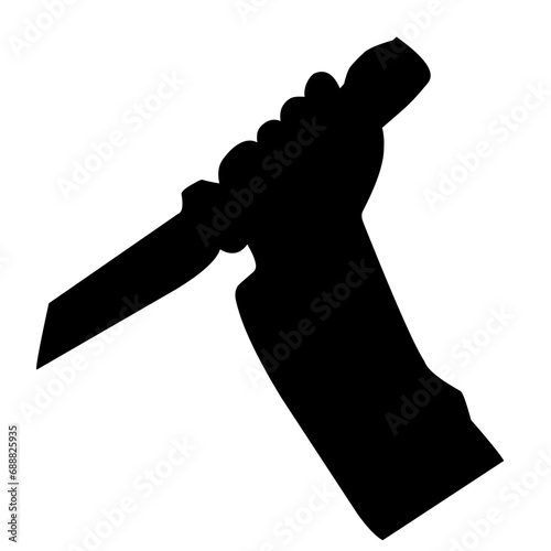 Shadow of killing knife in hand