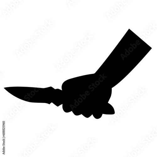 Shadow of killing knife in hand