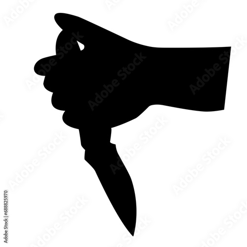 Shadow of killing knife in hand