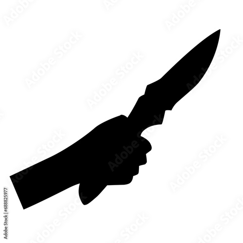 Shadow of killing knife in hand