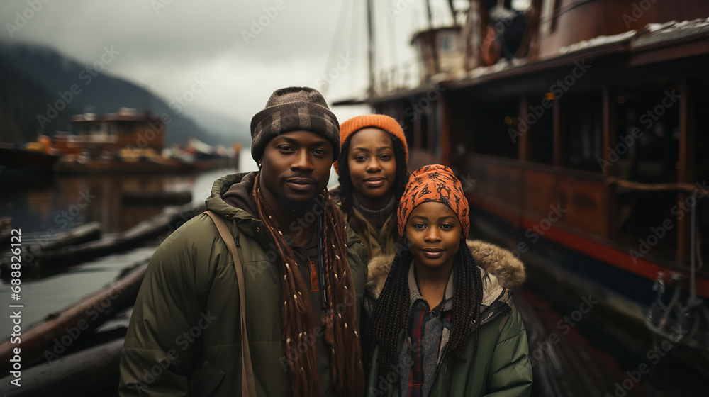 Black people on vacation in a Nordic country 