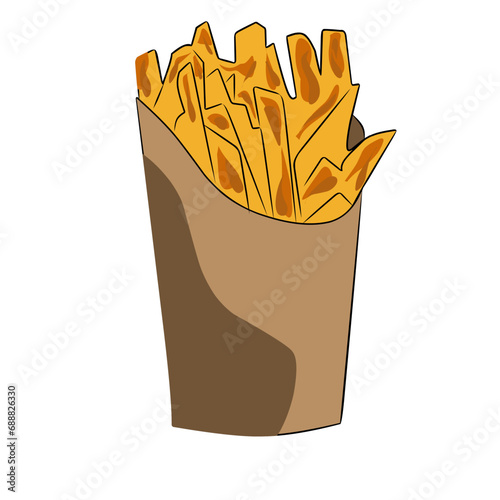 french fries and ketchup
