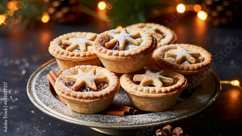 Traditional English mince pies for Christmas