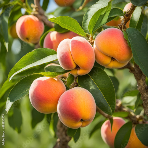 ripe apricots on a branch