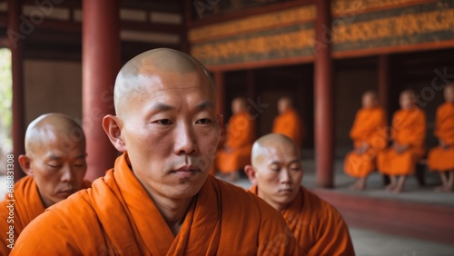 portrait of a group of monks 