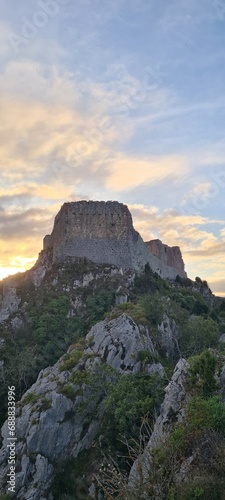 Château de Montségur au coucher du soleil