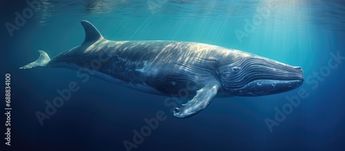 The little-known Omura's whale breathes and feeds on plankton in the South Pacific Ocean.