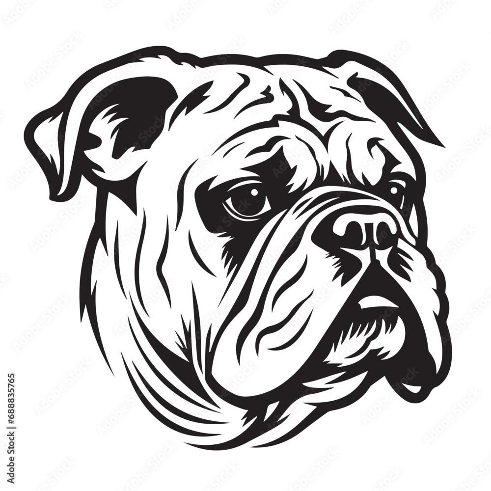 Bulldog in cartoon, doodle style. Isolated 2d vector illustration in logo, icon style, Eps 10. AI Generative