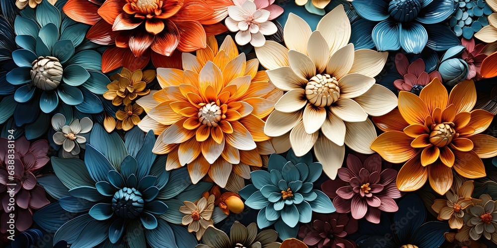 paper cut out flowers background