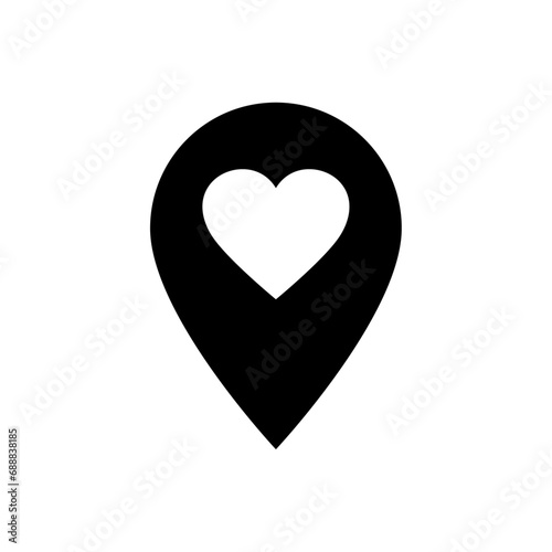 Location pointer with heart icon