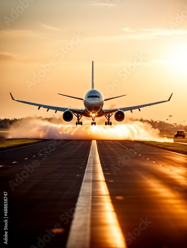 Airplane lifting off