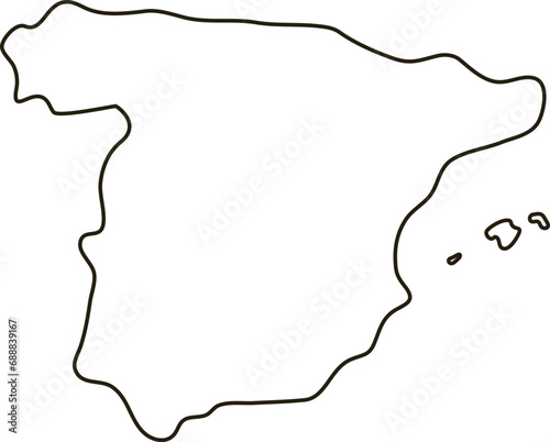 Map of Spain. Simple outline map vector illustration