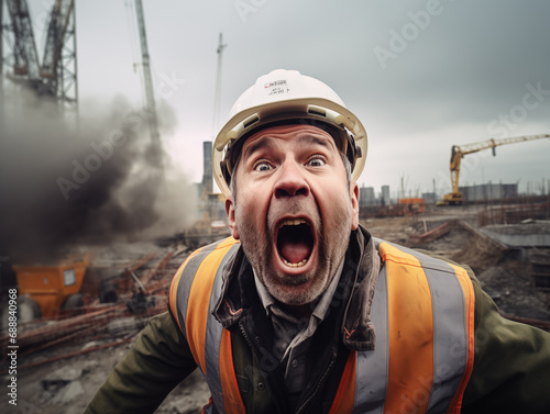 Worker trying to avoid accidents on work place