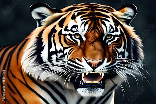 tiger roar  illustrative  high detail  photo realistic-