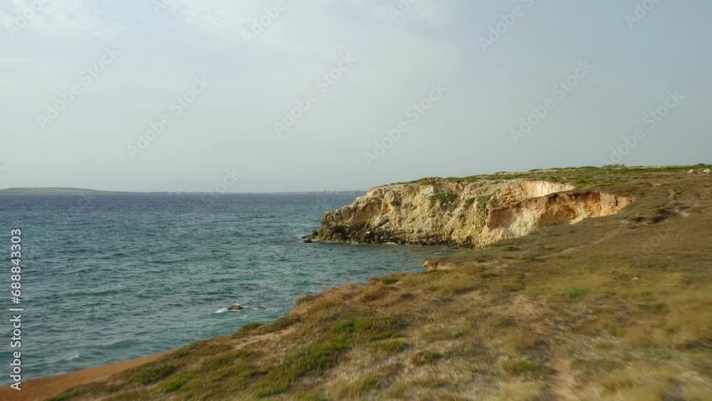 Aerial drone view of wild beach landscape and coastline of Sardinia, Italy Aerial drone view of wild beach landscape and coastline of Sardinia, Italy