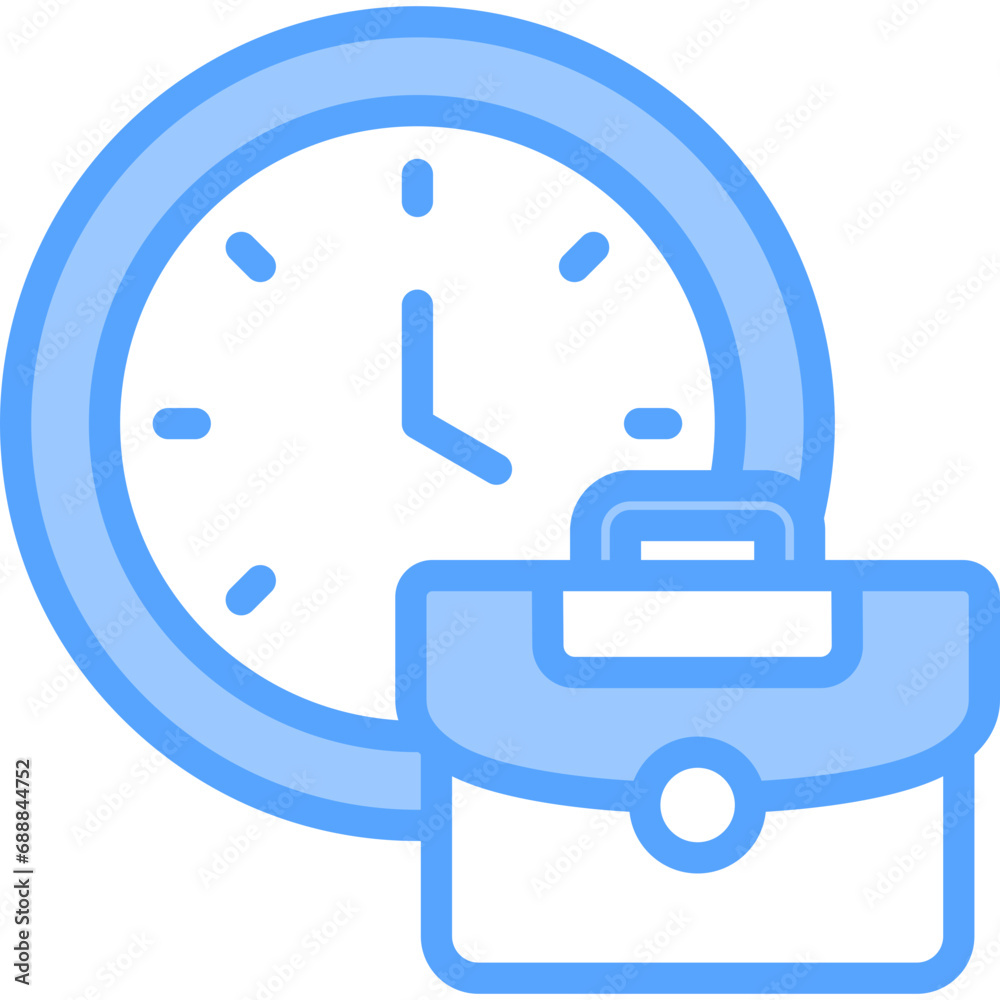 Fototapeta premium Working Time Blue Icon